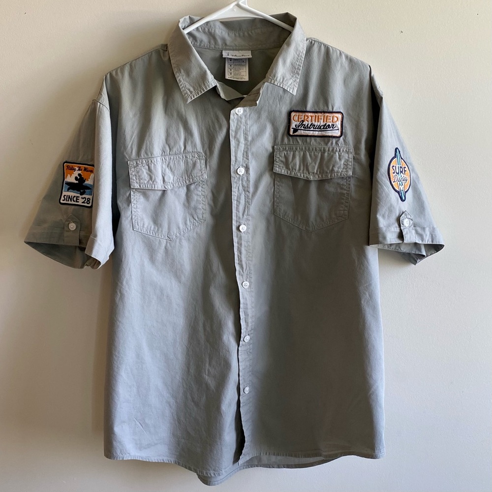 Mickey Mouse Disney Surf School button down shirt!